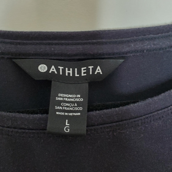 Athleta All Around Ruched Top Size L Soft Black Stretch Lightweight Pullover - Picture 10 of 12